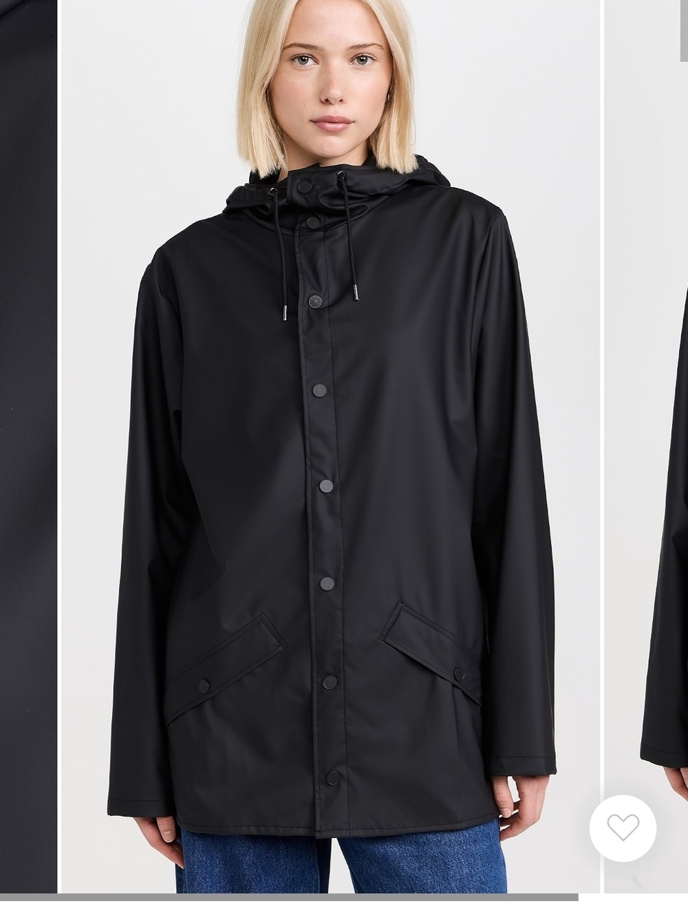 Black Hooded Rain Jacket